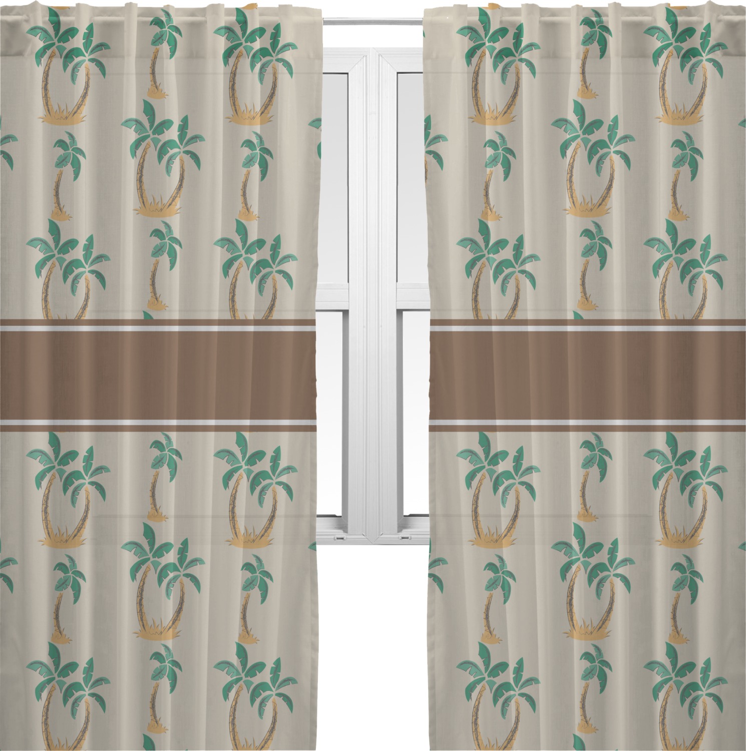 Palm Trees Sheer Curtains 60"x60" (Personalized) YouCustomizeIt