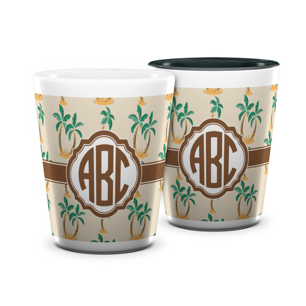 Custom Palm Trees Ceramic Shot Glass - 1.5 oz (Personalized)
