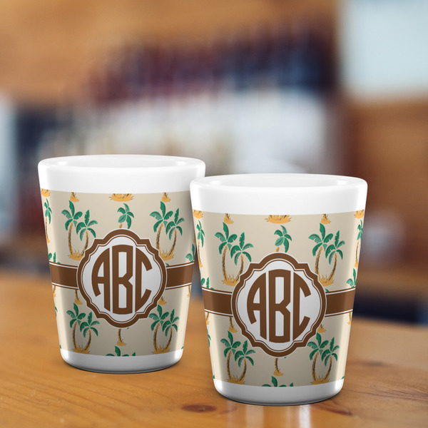 Palm Trees Shot Glass - White - LIFESTYLE