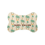 Palm Trees Bone Shaped Dog Food Mat (Small) (Personalized)