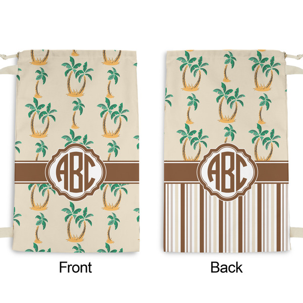 Palm Trees Small Laundry Bag - Front & Back View