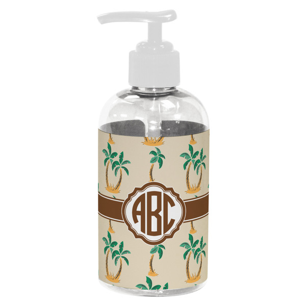 Custom Palm Trees Plastic Soap / Lotion Dispenser (8 oz - Small - White) (Personalized)