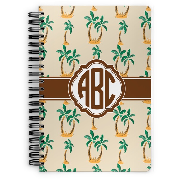 Custom Palm Trees Spiral Notebook - 7x10 w/ Monogram