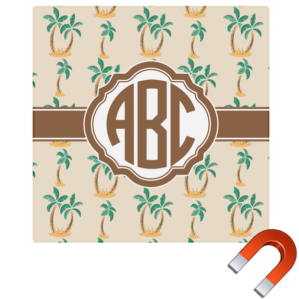 Custom Palm Trees Square Car Magnet - 10" (Personalized)