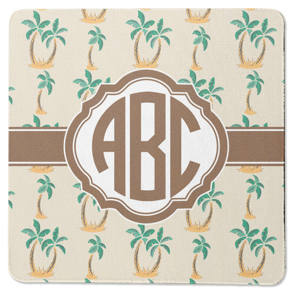 Custom Palm Trees Square Rubber Backed Coaster (Personalized)