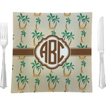 Palm Trees Glass Square Lunch / Dinner Plate 9.5" (Personalized)