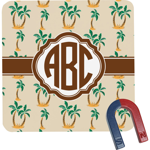Custom Palm Trees Square Fridge Magnet (Personalized)
