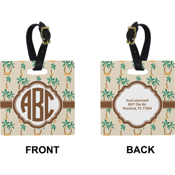 Palm Trees Square Luggage Tag (Front + Back)