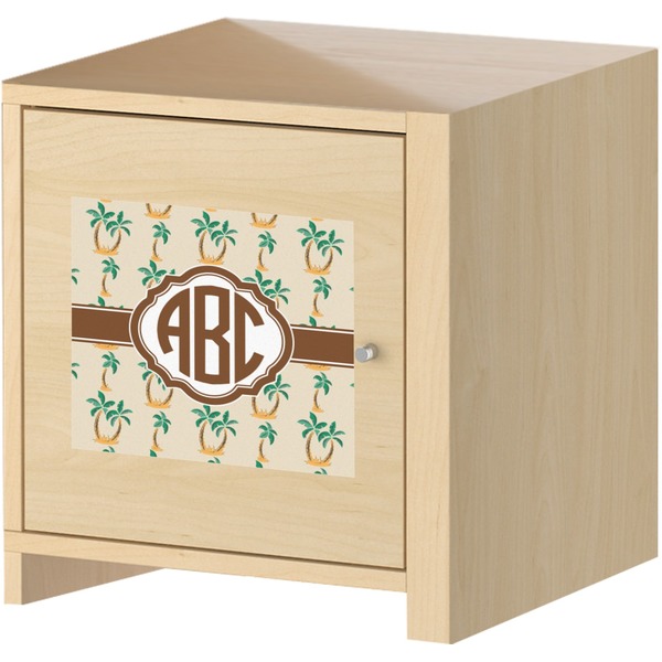 Palm Trees Square Wall Decal on Wooden Cabinet