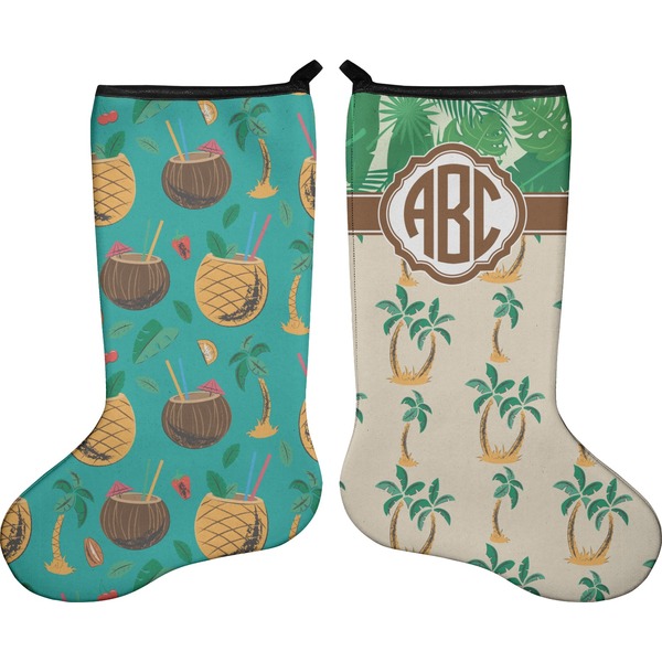 Custom Palm Trees Holiday Stocking - Double-Sided - Neoprene (Personalized)