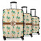 Palm Trees 3 Piece Luggage Set - 20" Carry On, 24" Medium Checked, 28" Large Checked (Personalized)