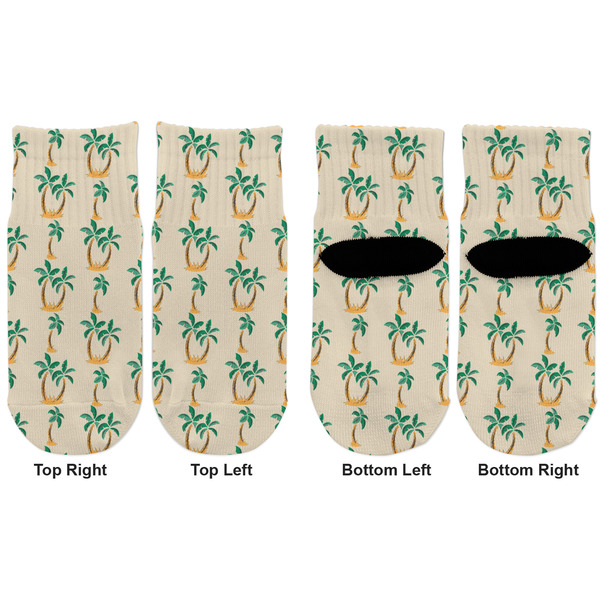 Palm Trees Toddler Ankle Socks - Double Pair - Front and Back - Apvl