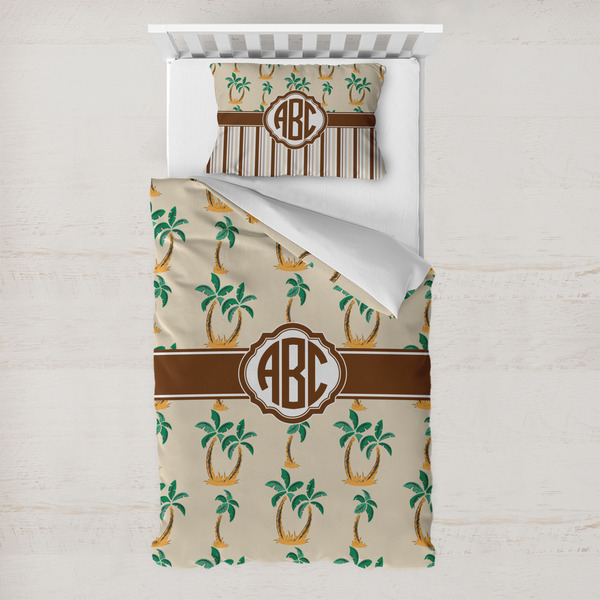 Custom Palm Trees Toddler Bedding Set - With Pillowcase (Personalized)