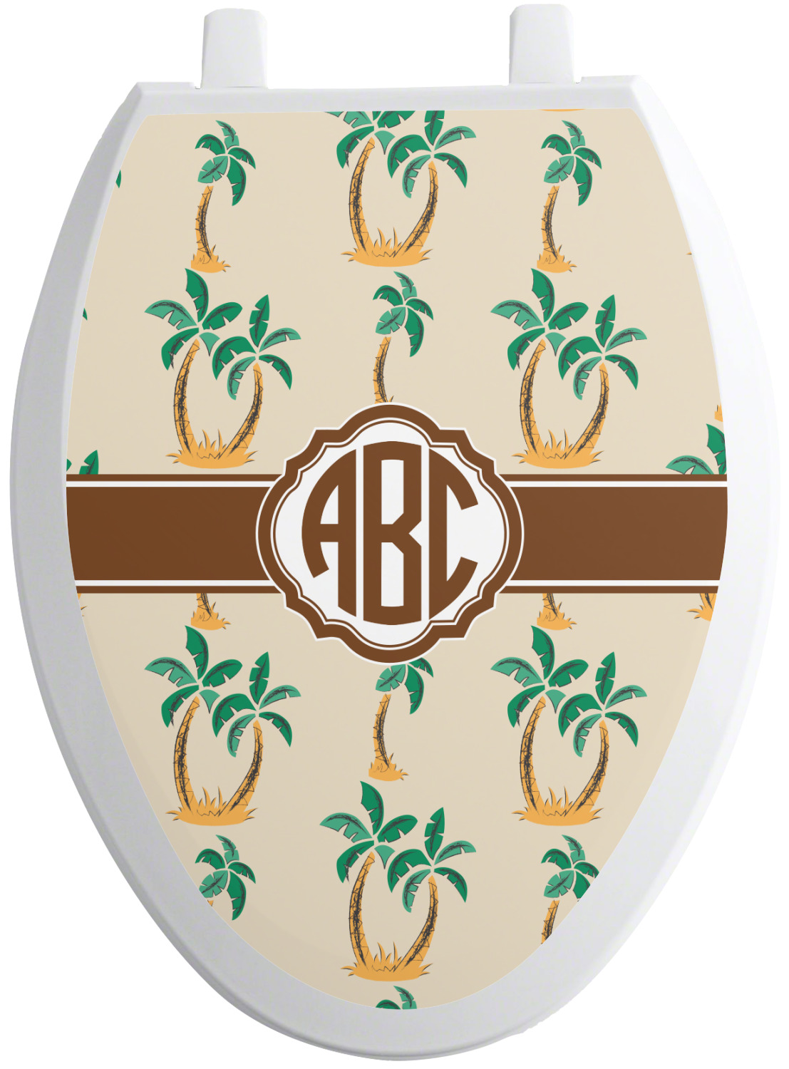 Palm Trees Toilet Seat Decal Elongated (Personalized) YouCustomizeIt