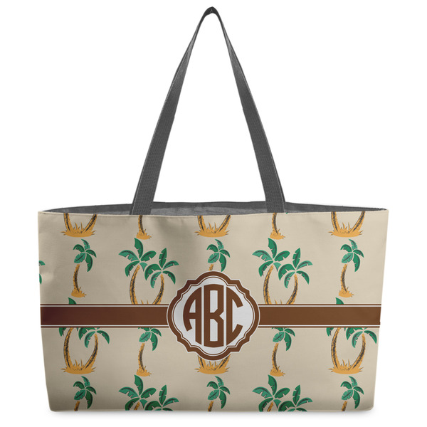Custom Palm Trees Beach Totes Bag - w/ Black Handles (Personalized)