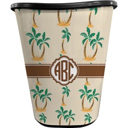 Palm Trees Waste Basket - Double Sided (Black) (Personalized)
