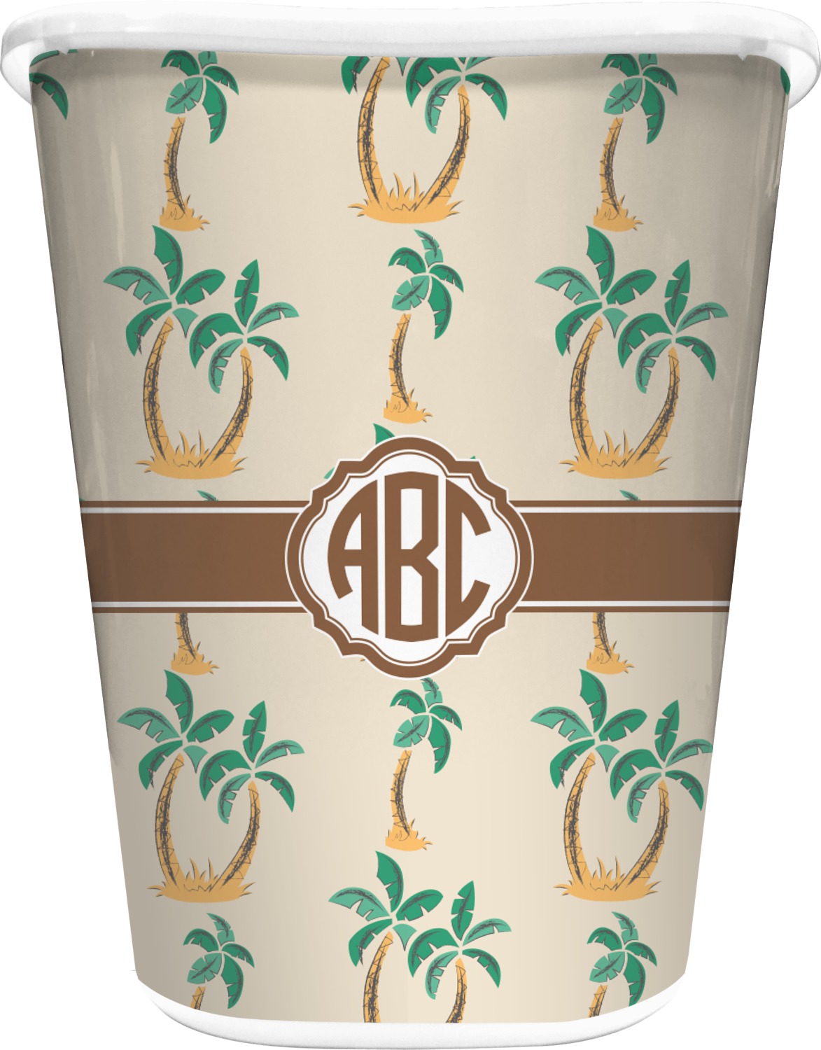 Palm Trees Waste Basket (Personalized) YouCustomizeIt