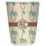 Palm Trees Waste Basket - Double Sided (White) (Personalized)