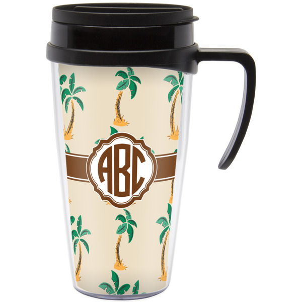 Custom Palm Trees Acrylic Travel Mug with Handle (Personalized)