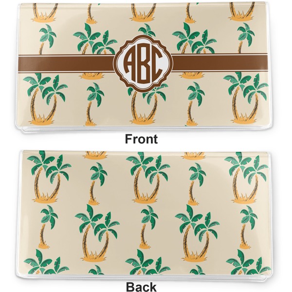 Palm Trees Vinyl Check Book Cover - Front and Back