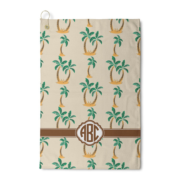 Custom Palm Trees Waffle Weave Golf Towel (Personalized)