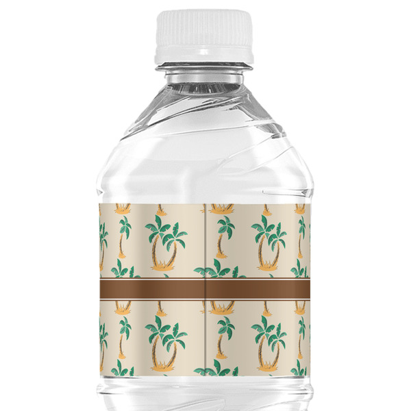 Palm Trees Water Bottle Label - Back View