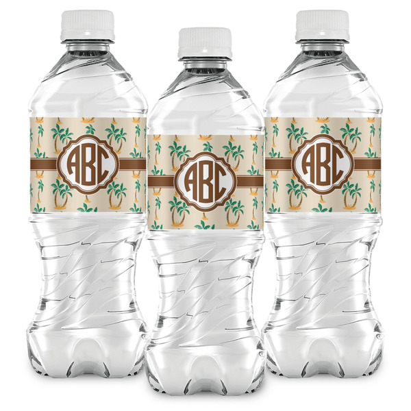 Palm Trees Water Bottle Labels - Front View