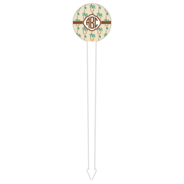 Palm Trees White Plastic 6" Food Pick - Round - Single Pick