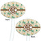 Palm Trees White Plastic 7" Stir Stick - Double Sided - Oval - Front & Back