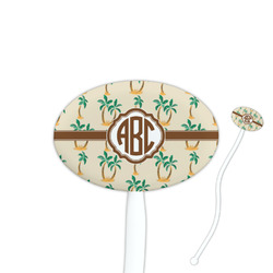 Palm Trees Oval Plastic Stir Sticks (Personalized)