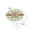 Palm Trees White Plastic 7" Stir Stick - Single Sided - Oval - Front & Back