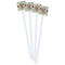 Palm Trees White Plastic Stir Stick - Double Sided - Square - Front