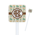 Palm Trees Square Plastic Stir Sticks - Double Sided (Personalized)