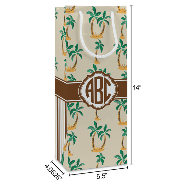 Palm Trees Wine Gift Bag - Dimensions