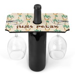 Palm Trees Wine Bottle & Glass Holder (Personalized)