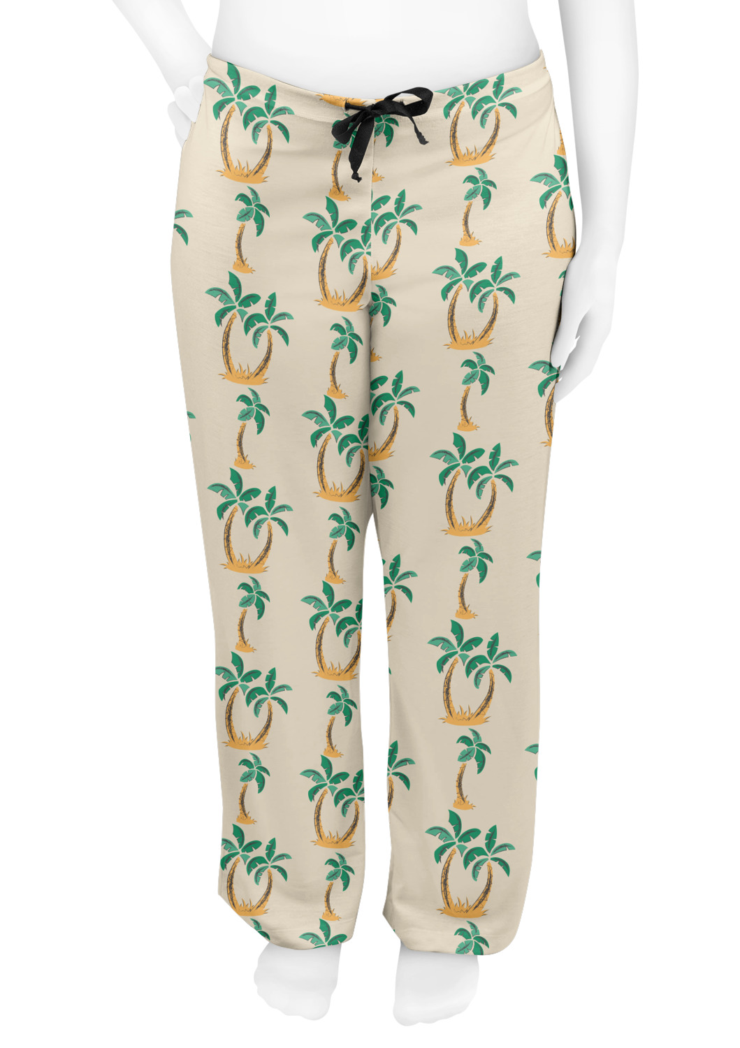 Palm Trees Womens Pajama Pants - L (Personalized) - YouCustomizeIt
