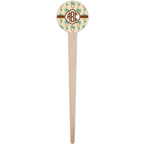 Palm Trees Wooden 4" Food Pick - Round - Single Pick