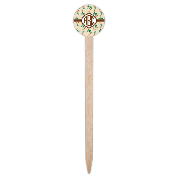 Palm Trees Wooden 6" Food Pick - Round - Single Pick
