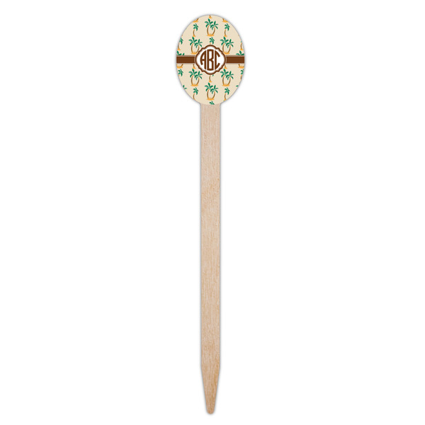 Palm Trees Wooden Food Pick - Oval - Single Pick