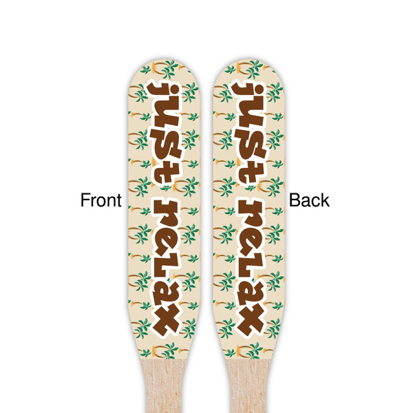 Palm Trees Wooden Food Pick - Paddle - Double Sided - Front & Back