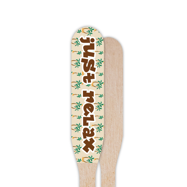 Palm Trees Wooden Food Pick - Paddle - Single Sided - Front & Back