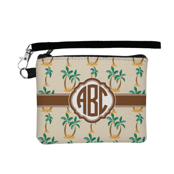 Custom Palm Trees Wristlet ID Case w/ Monogram