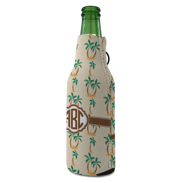 Palm Trees Zipper Bottle Cooler - ANGLE (bottle)