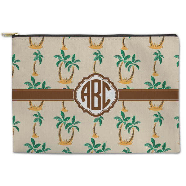 Custom Palm Trees Zipper Pouch - Large - 12.5"x8.5" (Personalized)
