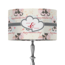 Cats in Love 12" Drum Lamp Shade - Fabric (Personalized)