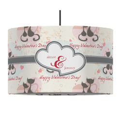 Cats in Love 12" Drum Pendant Lamp - Fabric (Personalized)