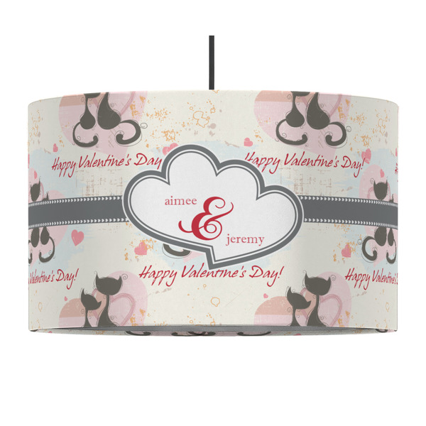 Custom Cats in Love 12" Drum Pendant Lamp - Fabric (Personalized)