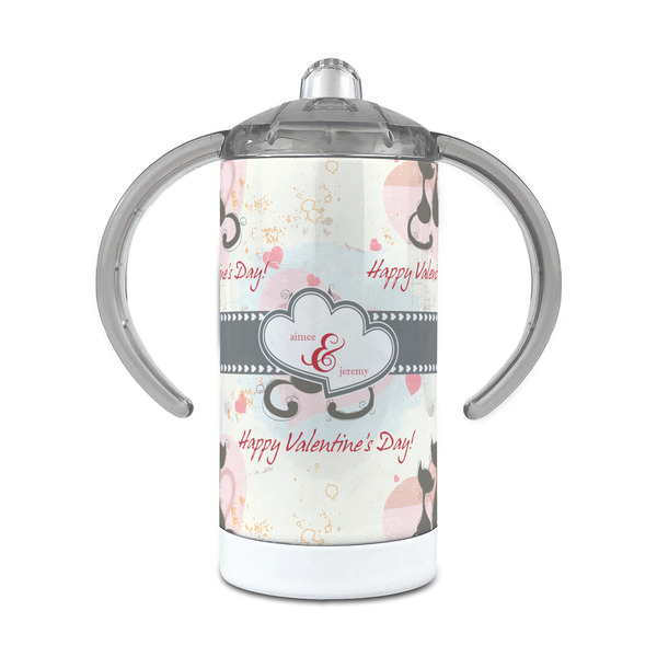 Custom Cats in Love 12 oz Stainless Steel Sippy Cup (Personalized)