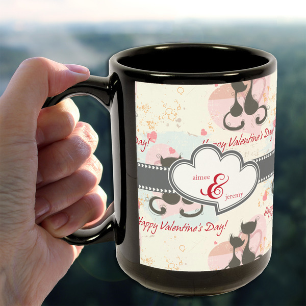 Cats in Love 15oz. Black Mug - LIFESTYLE