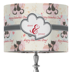 Cats in Love 16" Drum Lamp Shade - Fabric (Personalized)